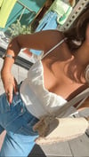 Ekru Askılı Ön Büzgülü Bodysuit
