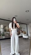 Ekru Bisiklet Yaka Kısa Kol Marka Model Triko Takım