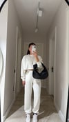 Ekru Bisiklet Yaka Marka Model Crop Takım