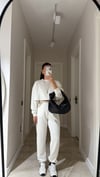 Ekru Bisiklet Yaka Marka Model Crop Takım