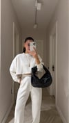 Ekru Bisiklet Yaka Marka Model Crop Takım