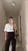 Ekru Bisiklet Yaka Oversize Marka Model Tişört