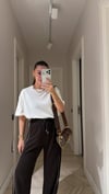 Ekru Bisiklet Yaka Oversize Marka Model Tişört