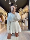 Ekru Bisiklet Yaka Oversize Triko Kazak