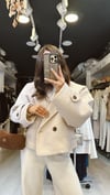 Ekru Buklet Crop Kaban