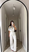 Ekru Cepli Culotte Pantolon