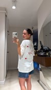 Ekru Cherry Yazılı Arka Baskılı Tişört