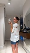 Ekru Cherry Yazılı Arka Baskılı Tişört