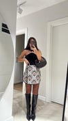 Ekru Çok Renkli Etnik Desen Şort Etek
