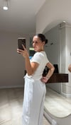 Ekru Crop Basic Ravi Tshirt