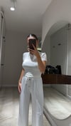 Ekru Crop Basic Ravi Tshirt