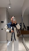 Ekru Denim Detaylı Buklet Ceket