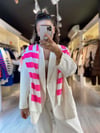 Ekru Düğmeli Oversize Ceket