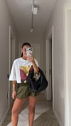 Ekru Gold Baskılı Oversize Tişört