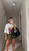 Ekru Gold Baskılı Oversize Tişört