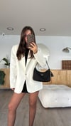 Ekru Gold Düğmeli Blazer Ceket 
