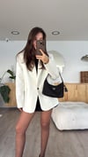 Ekru Gold Düğmeli Blazer Ceket 