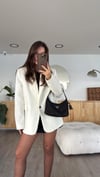 Ekru Gold Düğmeli Blazer Ceket 