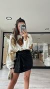 Ekru Gold Pullu Oversize Kazak