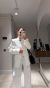 Ekru Hakim Yaka Tek Düğmeli Blazer Ceket