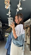 Ekru Jean Detaylı Düğmeli Tshirt