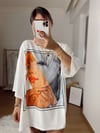 Ekru Kadın Figür Baskılı Tshirt