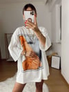 Ekru Kadın Figür Baskılı Tshirt