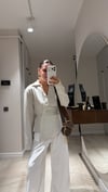 Ekru Kahve Dik Çizgili Dokulu Gömlek