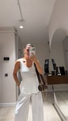Ekru Kalın Askılı Dantel Detaylı Dilvin Bluz