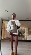 Ekru Kaplan Baskılı Şardonlu Sweat 