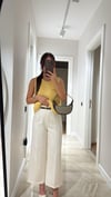 Ekru Kendinden Kemerli Culotte Dilvin Pantolon