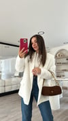 Ekru Keten Blazer Ceket 