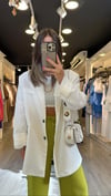 Ekru Keten Blazer Ceket 