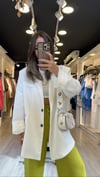 Ekru Keten Blazer Ceket 