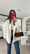 Ekru Keten Blazer Ceket 
