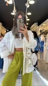 Ekru Keten Blazer Ceket 