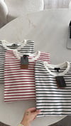 Ekru Kırmızı Çizgili Marka Model İnce Sweat 