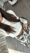 Ekru Marka Model Örme Crop Kazak