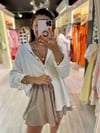 Ekru Oversize Gömlek 