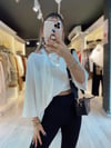 Ekru Oversize Yazılı Tshirt