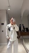 Ekru Polo Yaka Arma İşlemeli Sweat
