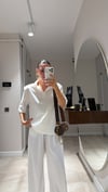 Ekru Polo Yaka Vatkalı Tshirt