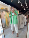 Ekru Rengi Paça Detaylı Muslin Pantolon