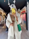 Ekru Şal Yaka Kimono Ceket
