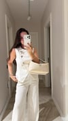 Ekru Silver Düğmeli Pullu Yelek Takım