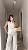 Ekru Silver Düğmeli Pullu Yelek Takım