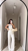 Ekru Silver Düğmeli Pullu Yelek Takım