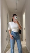 Ekru V Yaka Vatkalı Marka Model Bodysuit