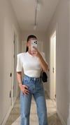 Ekru V Yaka Vatkalı Marka Model Bodysuit