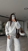 Ekru Yıkama Efektli Kapüşonlu Sweatshirt
